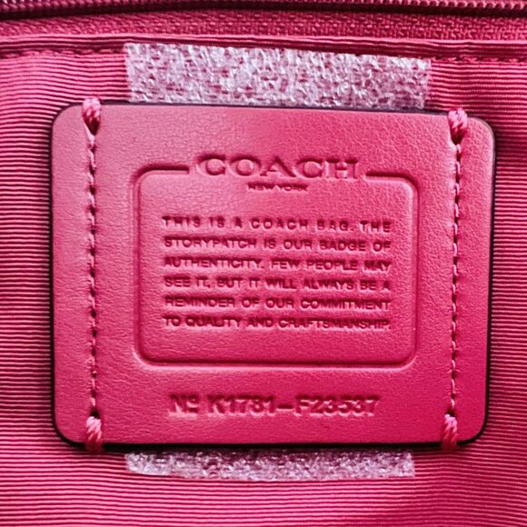 COACH Lexy Rouge Pink Pebbled Leather Shoulder Bag - Picture 10 of 11